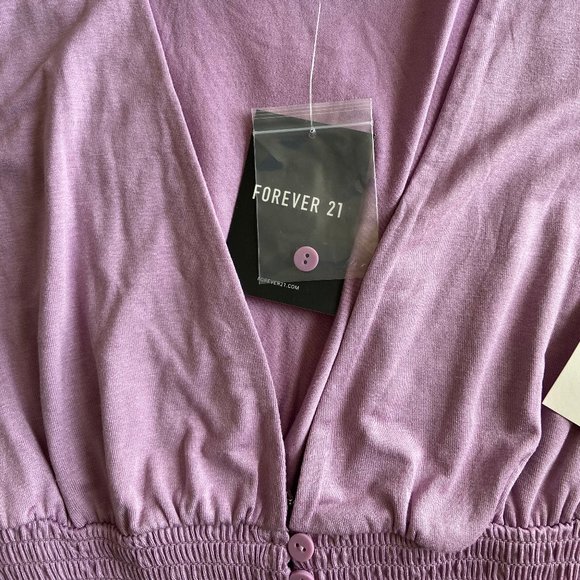 Lilac Button-Up Crop - Picture 4 of 5